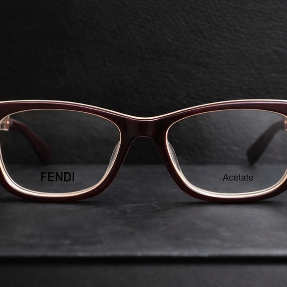 Fendi FF0256 Acetate Eyeglasses Burgundy Ivory 52-18-140 New Authentic main image 7